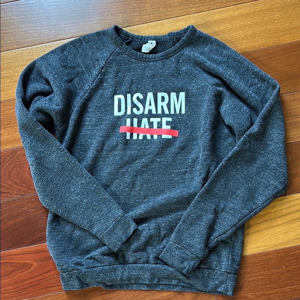 Royalapparel Gray Crewneck Sweater with Ribbed Cuffs